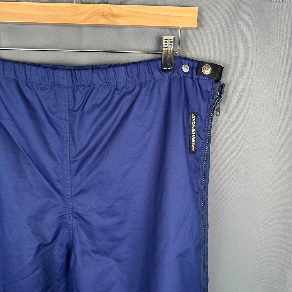 Sierra Designs Mens Large Full Zip Rain Pants Navy Blue Outdoor Hiking Shell L - Picture 3 of 10